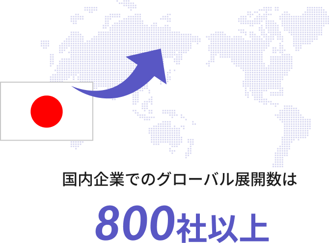 国内企業でのグローバル展開数は800社以上