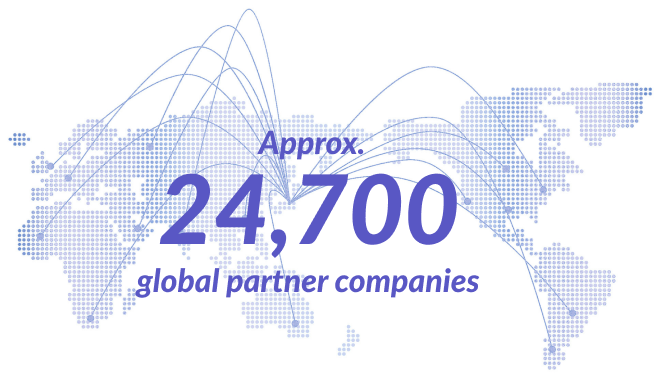 Approx. 24,700 global partner companies